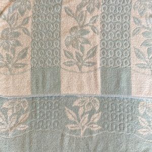 Vintage Cannon pastel blue floral textured two tone bath towel